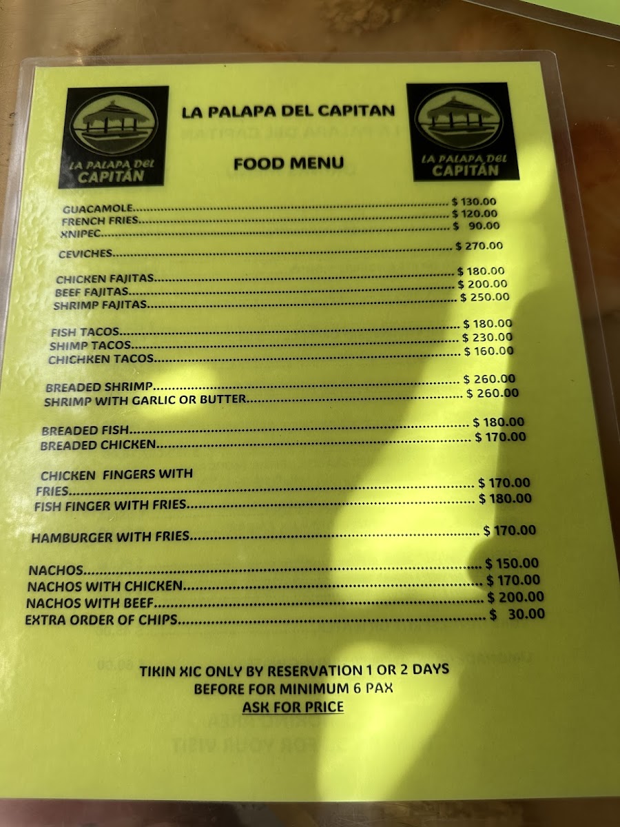 Menu La Palapa Del Capitan-4