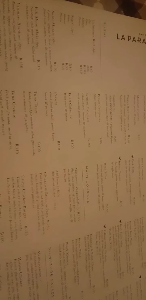Menu La Parada Umhlanga-8