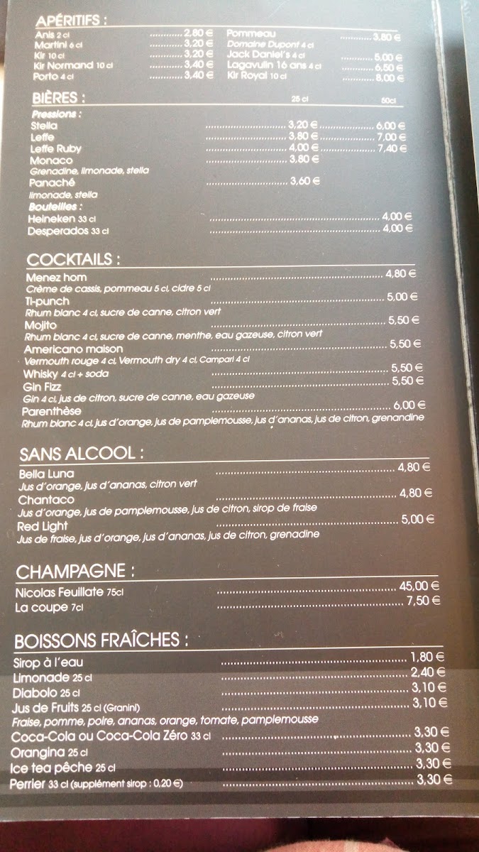 Menu La Parenthèse - Pizzeria-Brasserie-3
