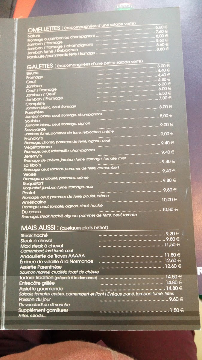 Menu La Parenthèse - Pizzeria-Brasserie-4