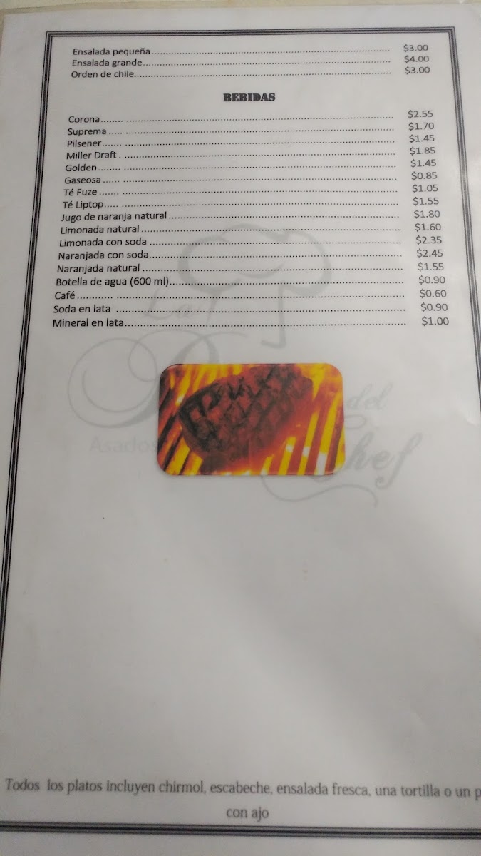 Menu La Parrilla Del Chef-2