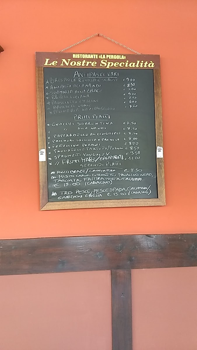 Menu La Pergola Ristorante Di Mannarelli Fernando-1