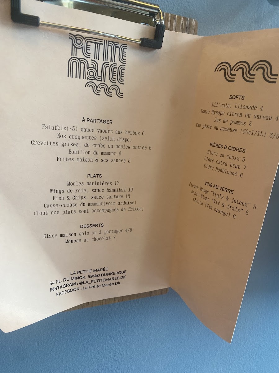 Menu La Petite Marée-1