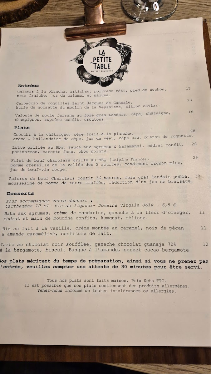Menu La Petite Table Capbreton-2