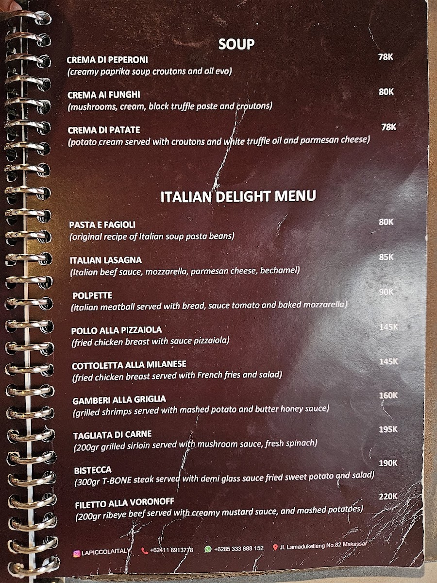 Menu La Piccola Italy - Makassar-1
