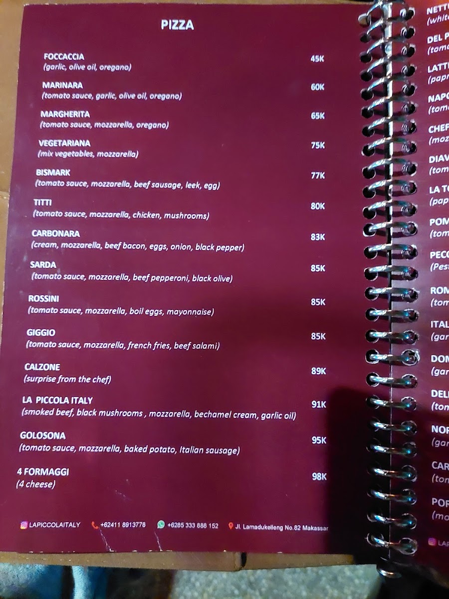 Menu La Piccola Italy - Makassar-10