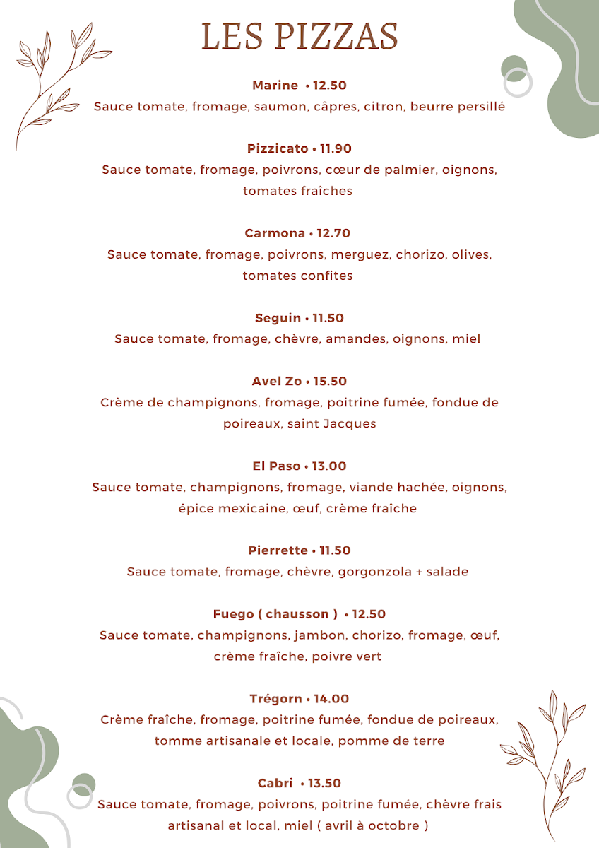 Menu La Pie ´ Zeria Du Canal-1