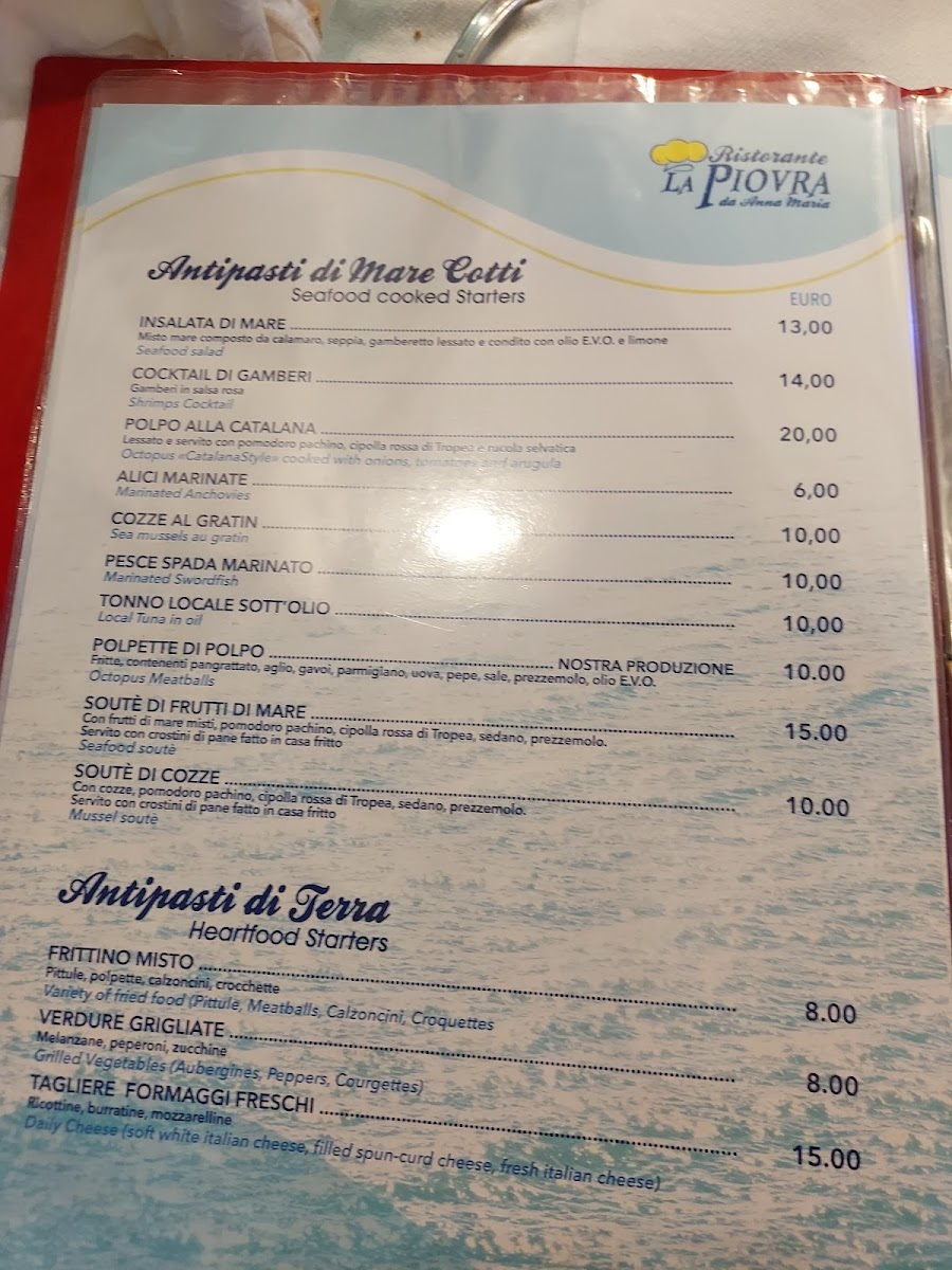 Menu La Piovra Da Anna Maria Ristorante-10