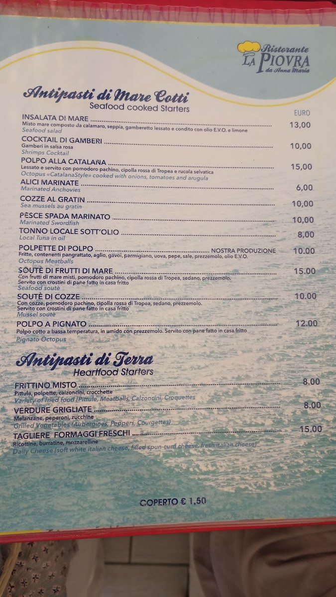 Menu La Piovra Da Anna Maria Ristorante-9