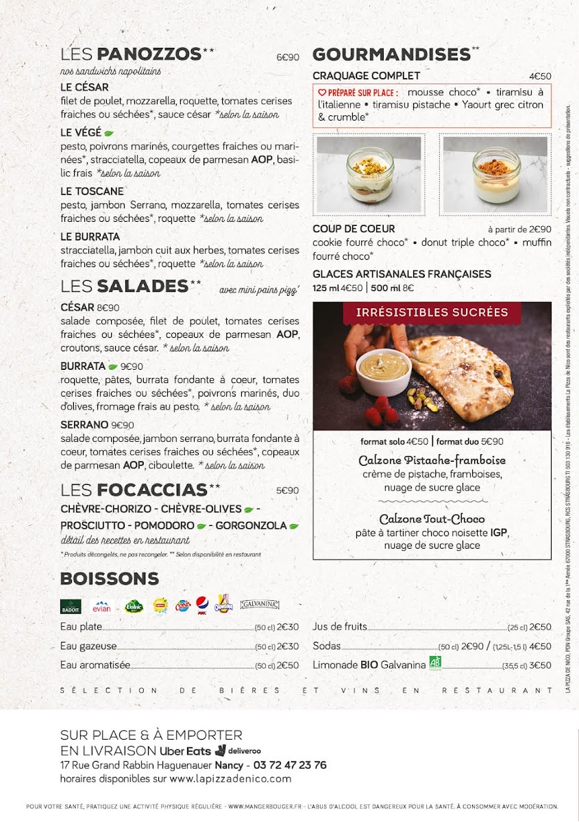 Menu La Pizza De Nico Nancy-1