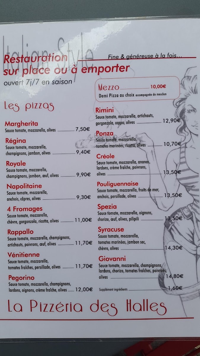 Menu La Pizzeria Des Halles-5