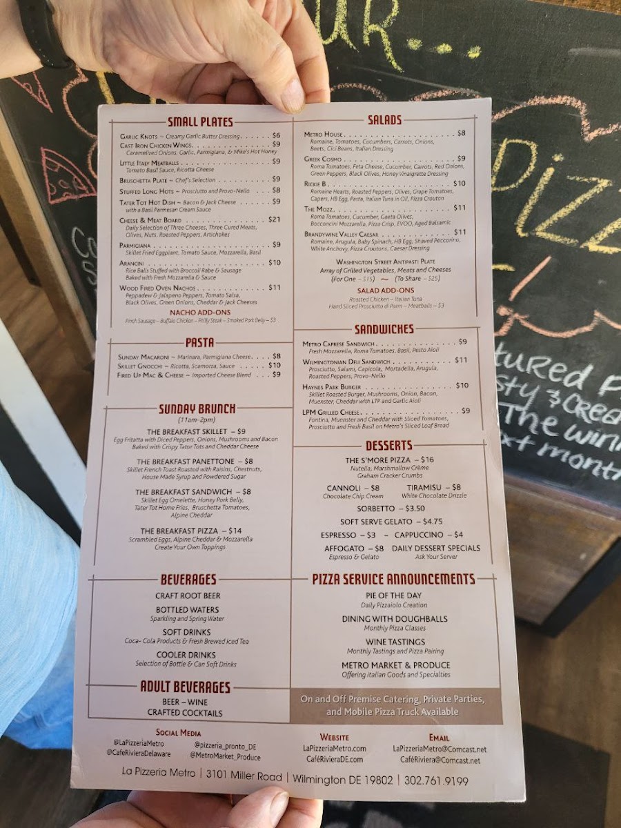 Menu La Pizzeria Metro-6