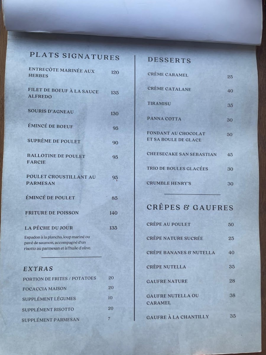 Menu La Plage Experience, Cafe Restaurant, El Jadida-1