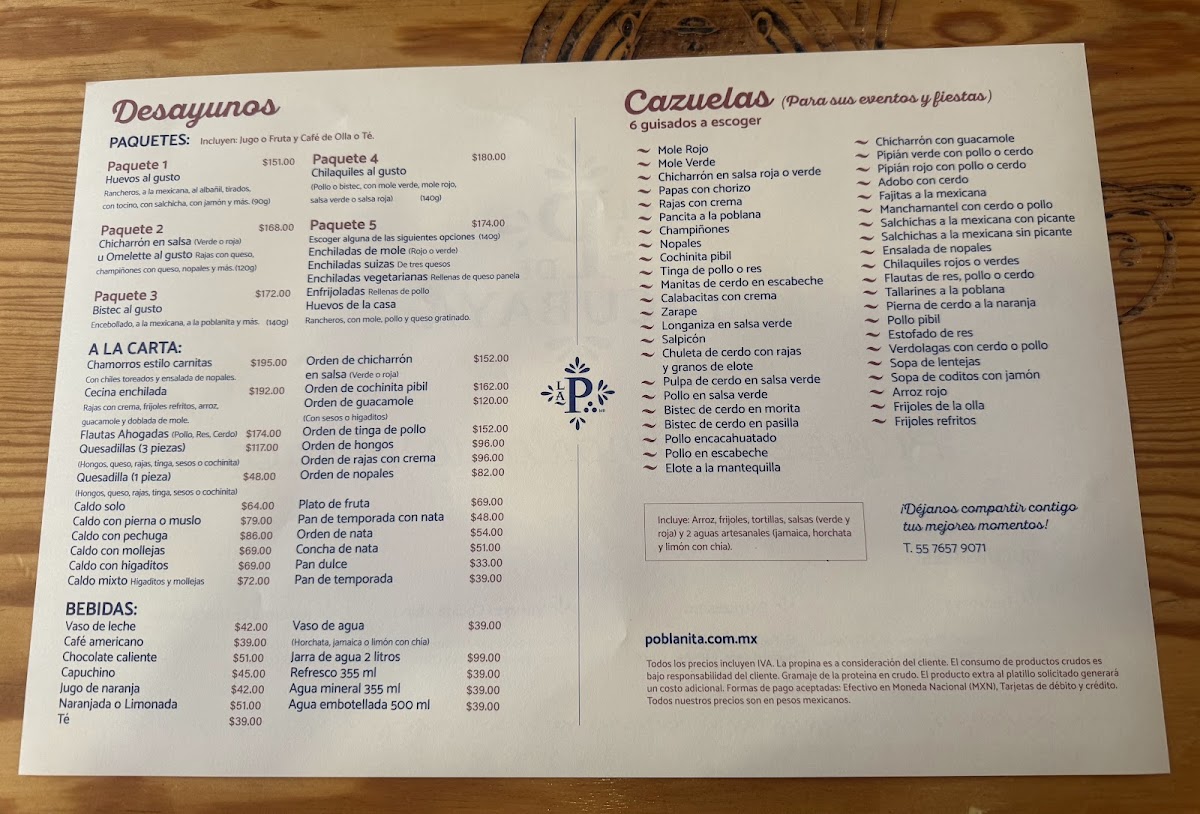 Menu La Poblanita Tacubaya-3