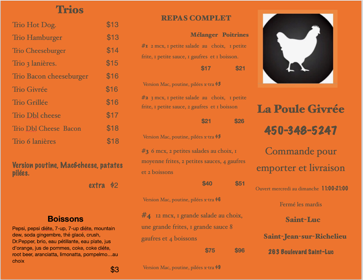 Menu La Poule Givrée-1