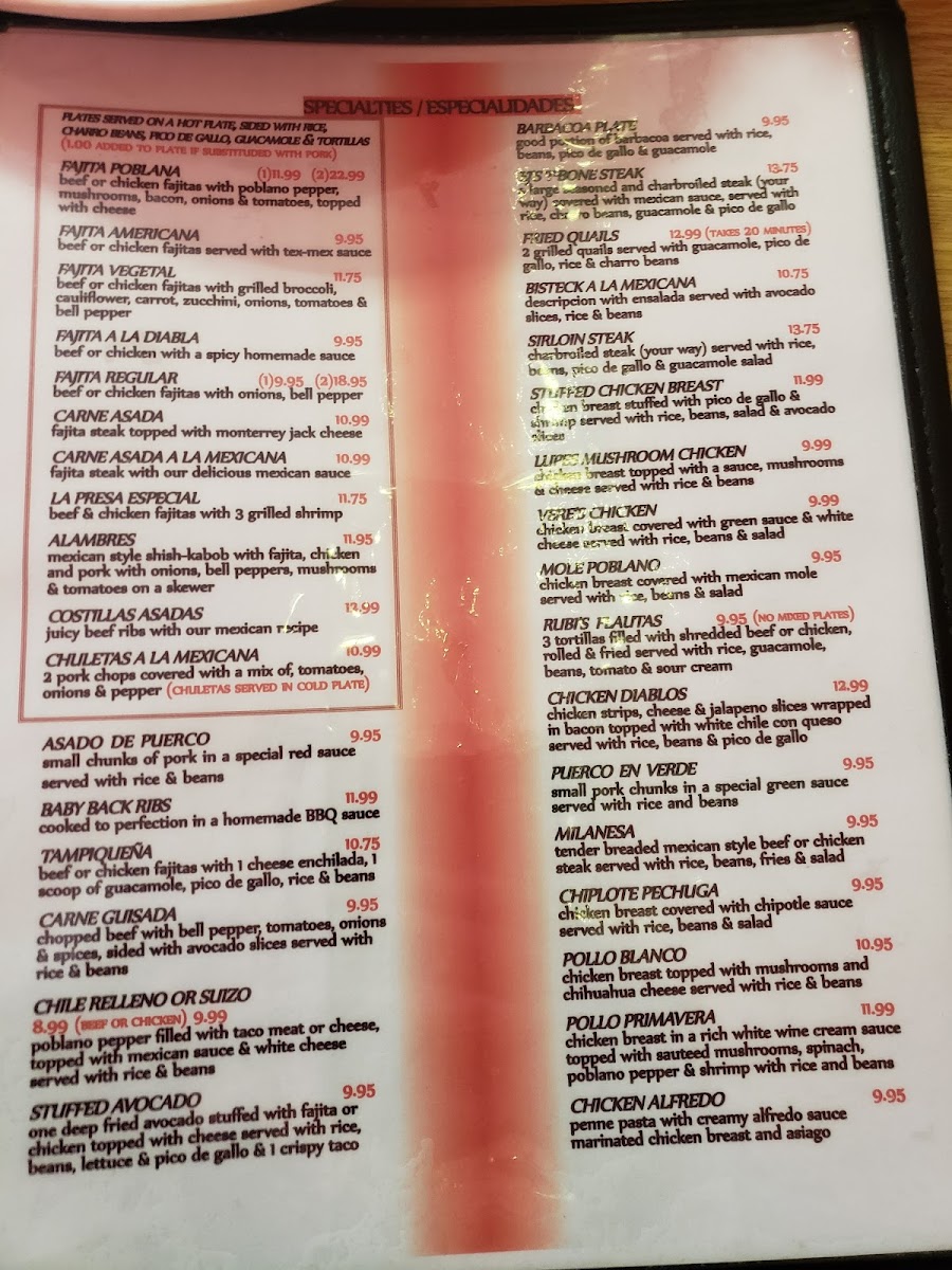 Menu La Presa Mexican Restaurant-7