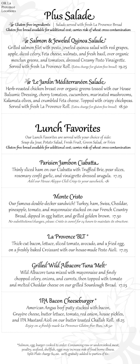 Menu La Provence Boulangerie & Patisserie-2
