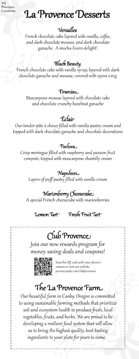 Menu La Provence Boulangerie & Patisserie-5