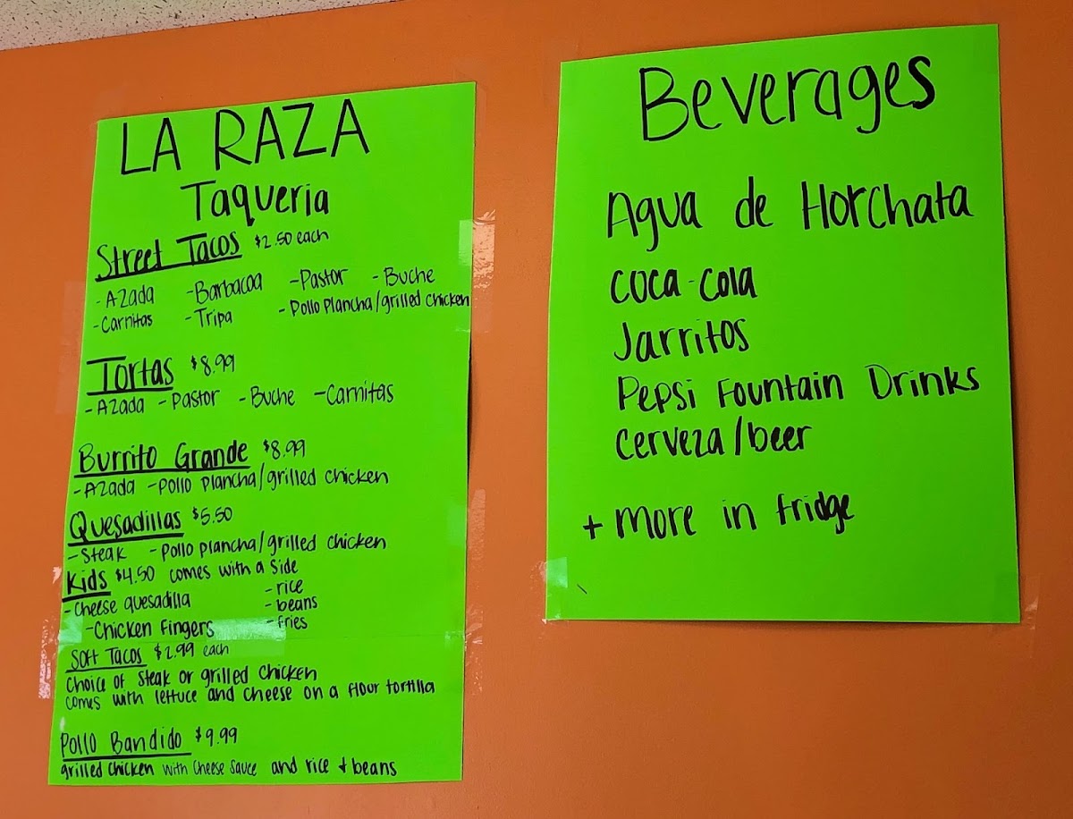 Menu La Raza Market And Taqueria-6