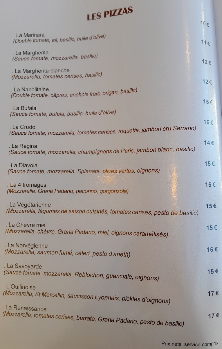 Menu La Renaissance-1