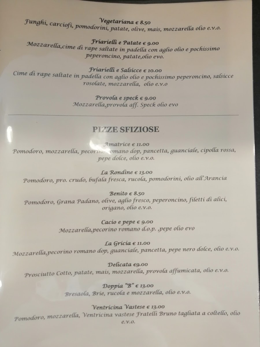 Menu La Rondine 2.0 Trattoria New Age Pizzeria-2