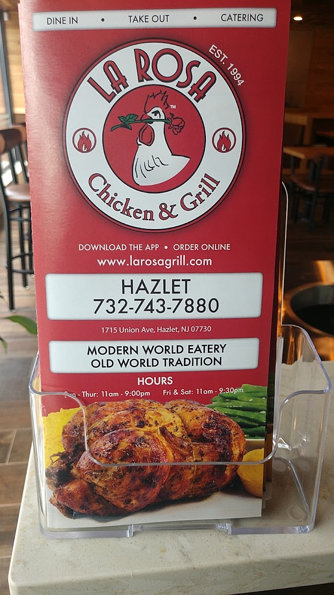 Menu La Rosa Chicken & Grill Restaurant - Hazlet-3
