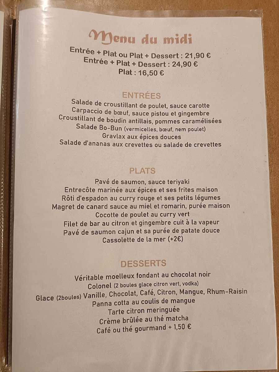 Menu La Route Des Épices-1