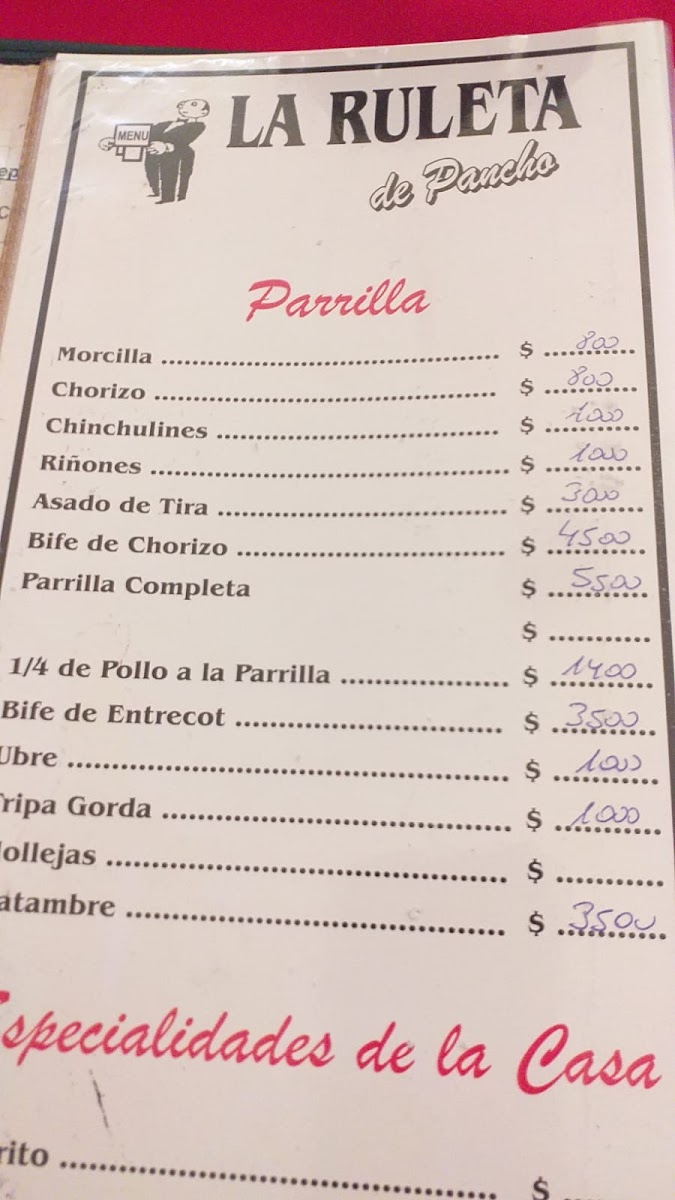 Menu La Ruleta De Pancho-4