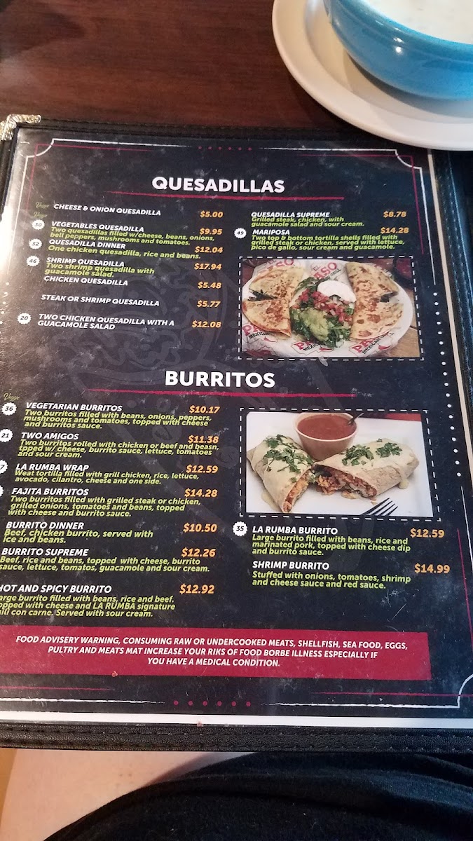 Menu La Rumba Mexican Restaurant-10