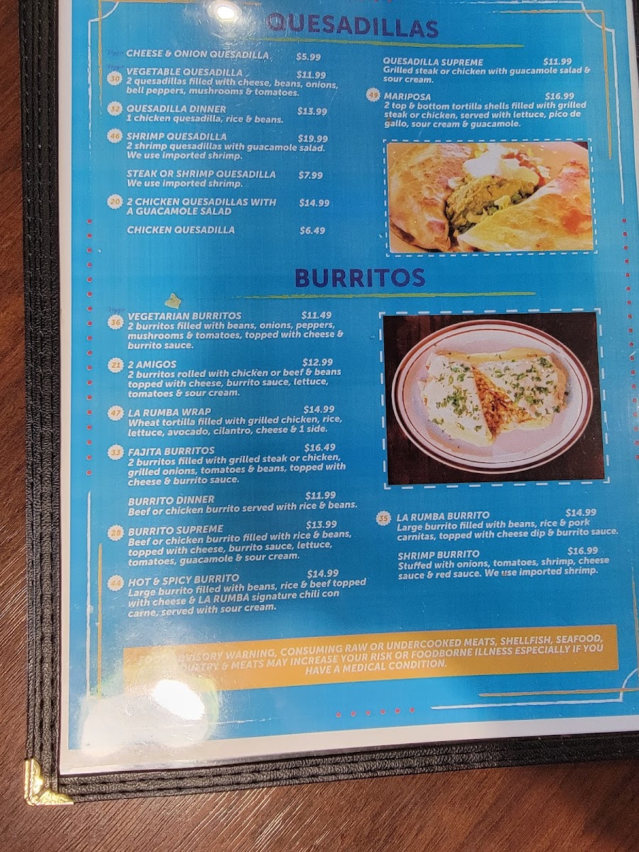 Menu La Rumba Mexican Restaurant-6
