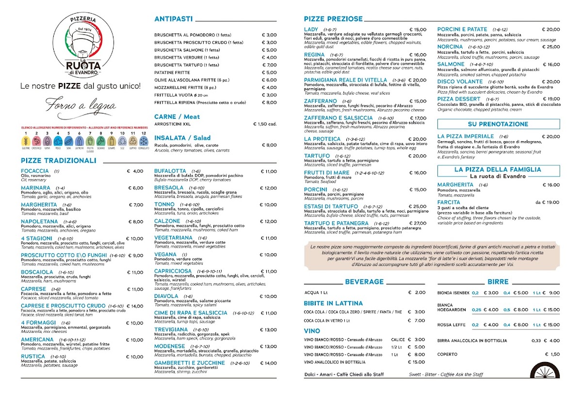 Menu La Ruota Di Evandro - Pizzeria-1