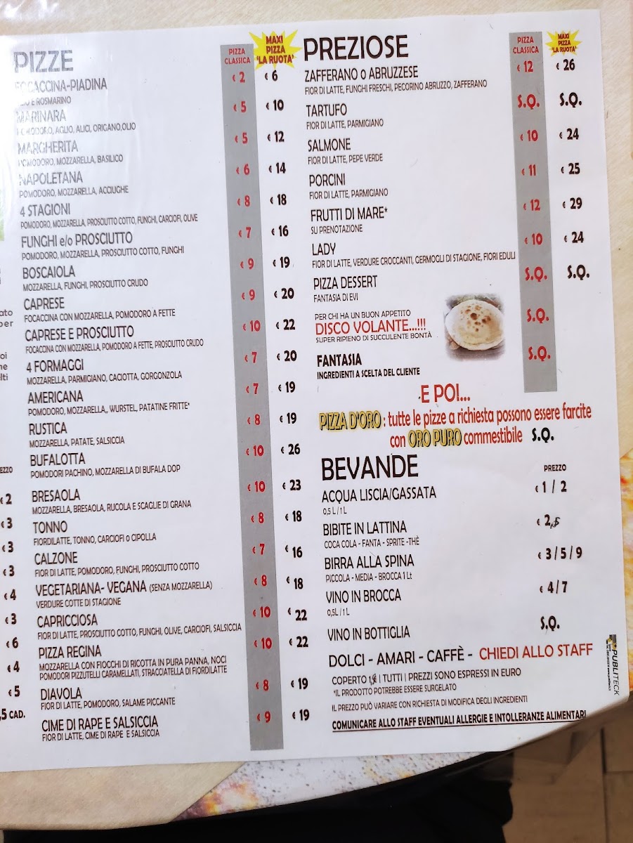 Menu La Ruota Di Evandro - Pizzeria-6