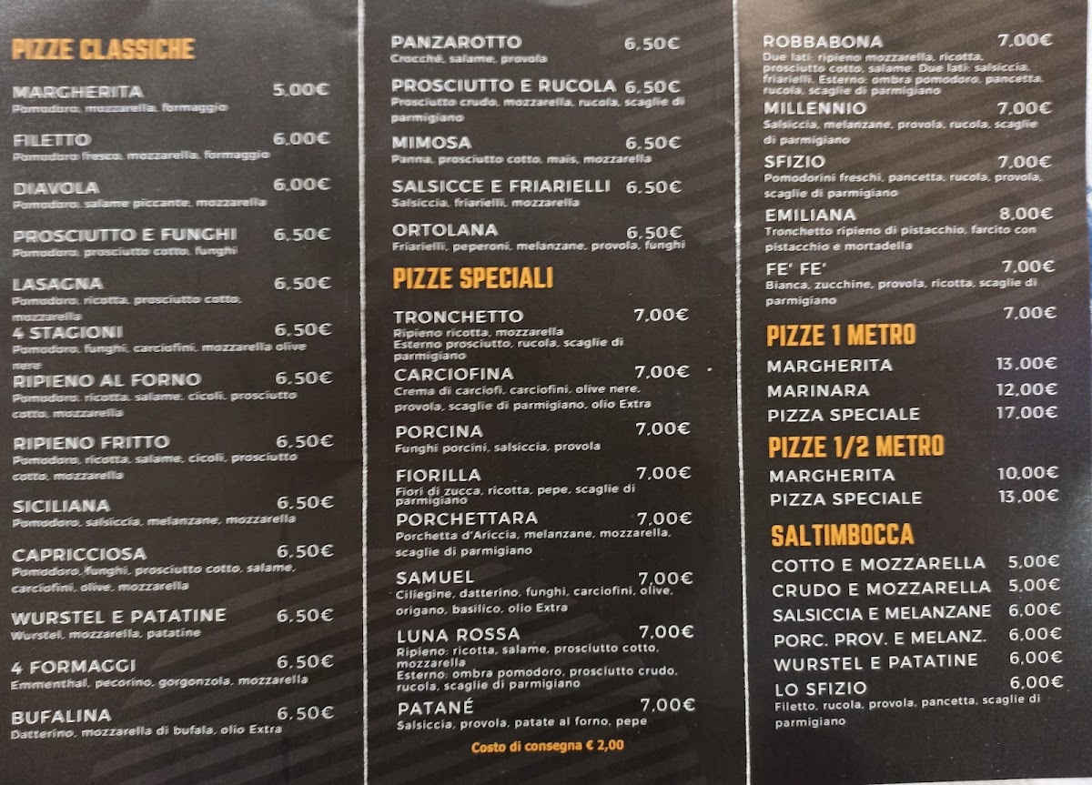 Menu La Spiripizza Di Ordine Antonio E Figli-1