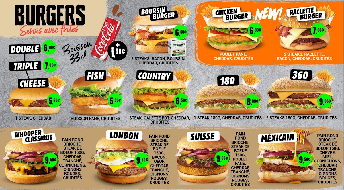 Menu La Strada. Kebab..tacos..burger..-1