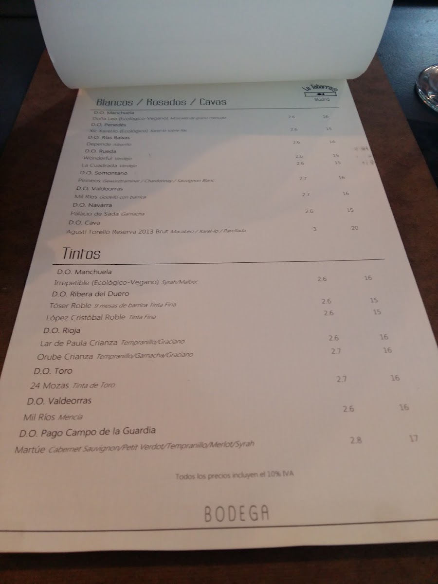 Menu La Tabarra Madrid-9