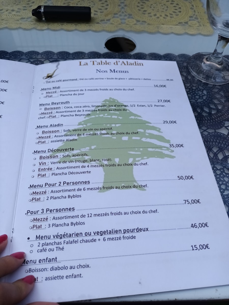 Menu La Table D'aladin-1