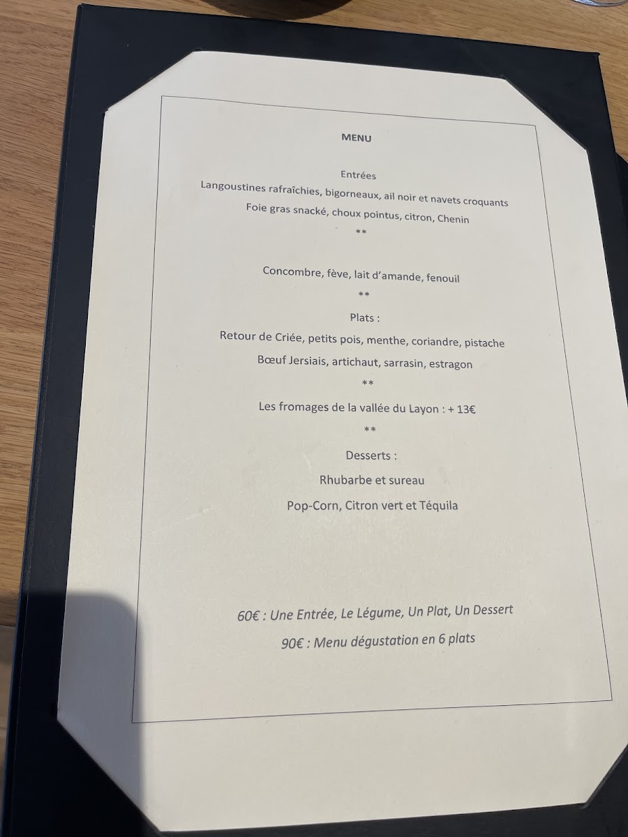Menu La Table De La Bergerie-1