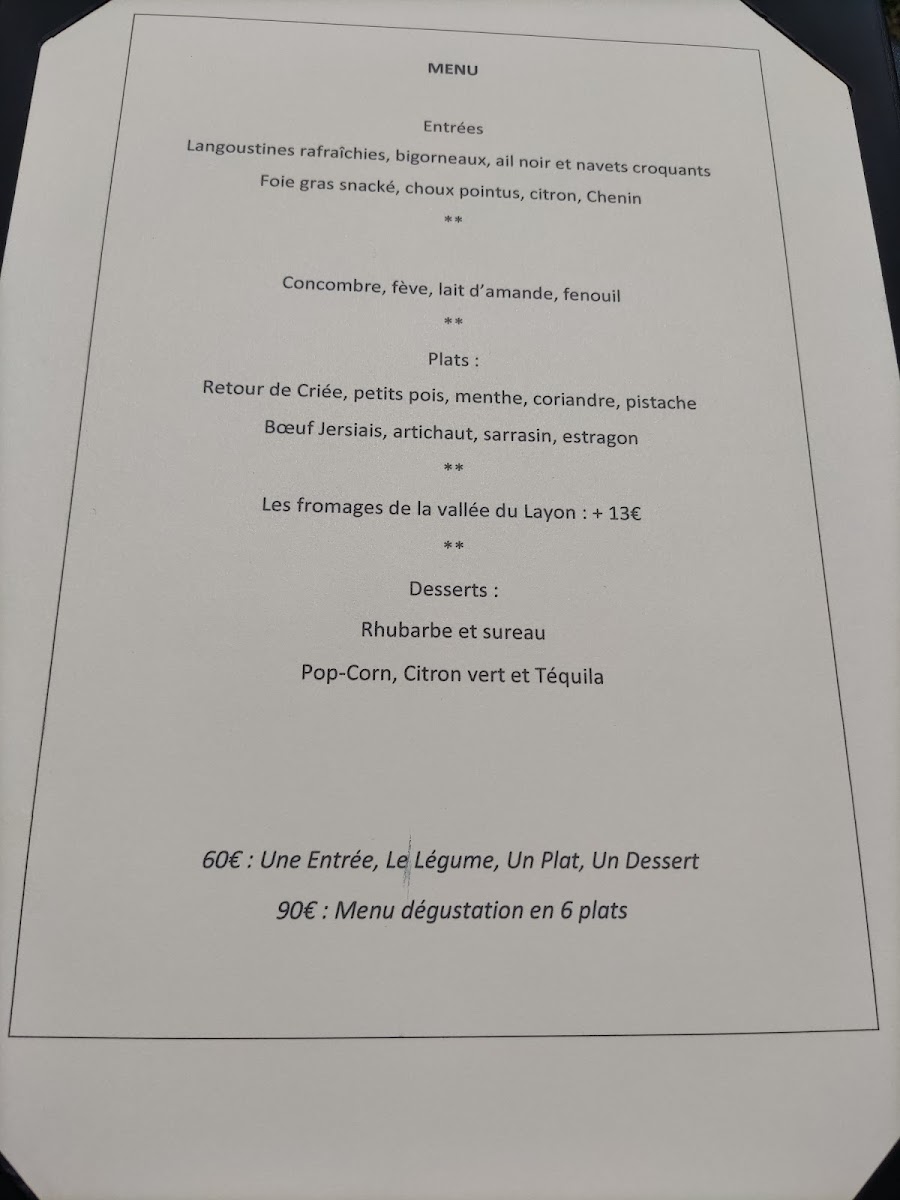 Menu La Table De La Bergerie-2