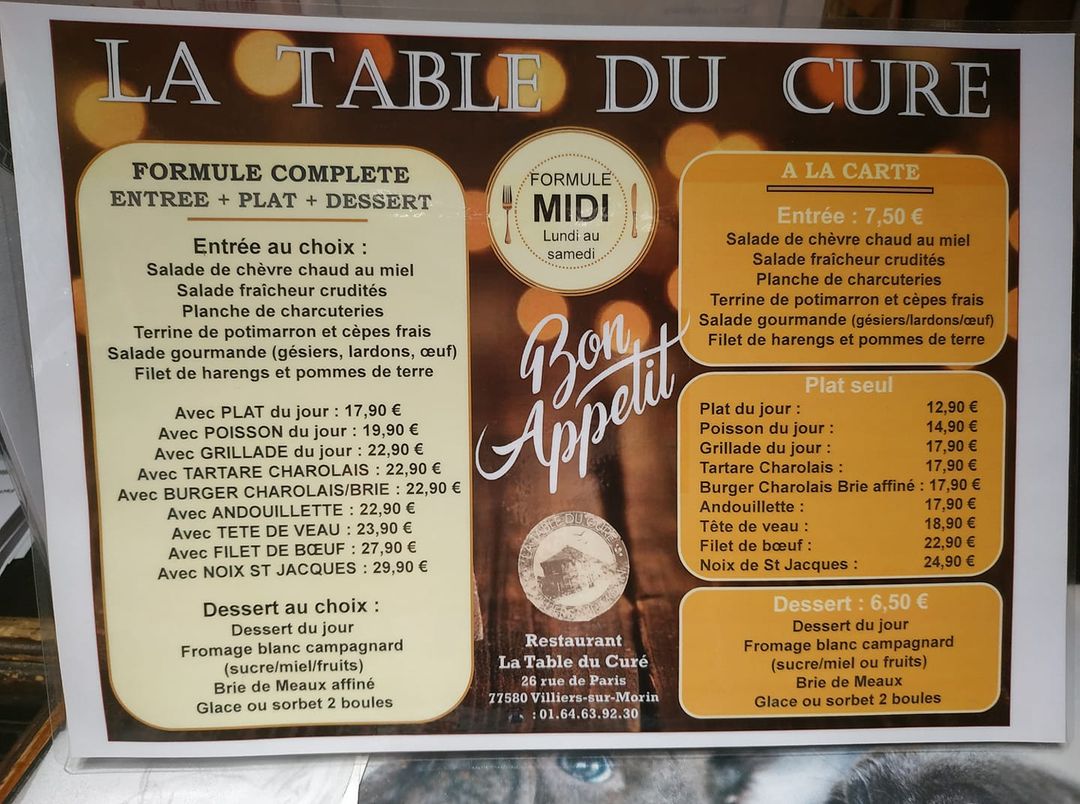 Menu La Table Du Cure-2