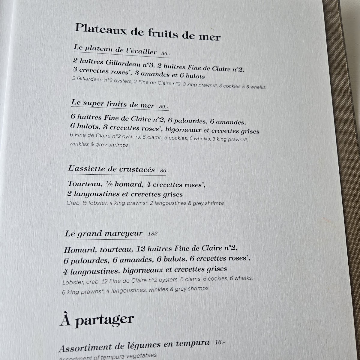 Menu La Table Du Mareyeur-1