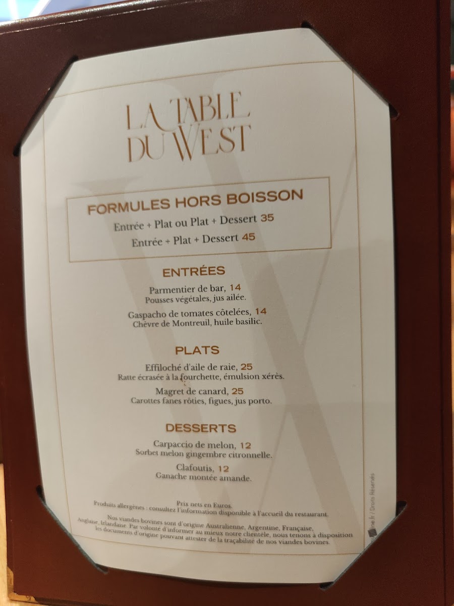 Menu La Table Du West-2