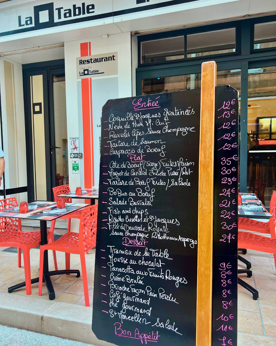 Menu La Table Restaurant-1