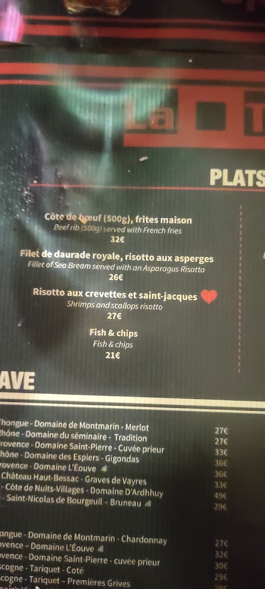 Menu La Table Restaurant-10
