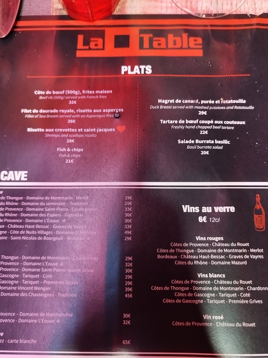 Menu La Table Restaurant-4