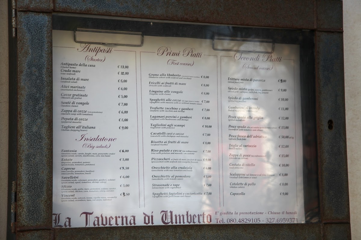 Menu La Taverna Di Umberto-8