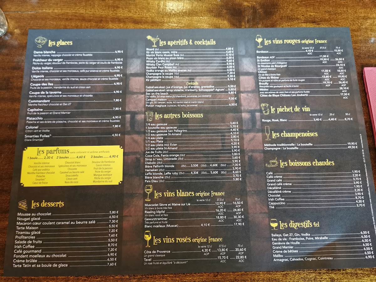 Menu La Taverne De Lutèce-1