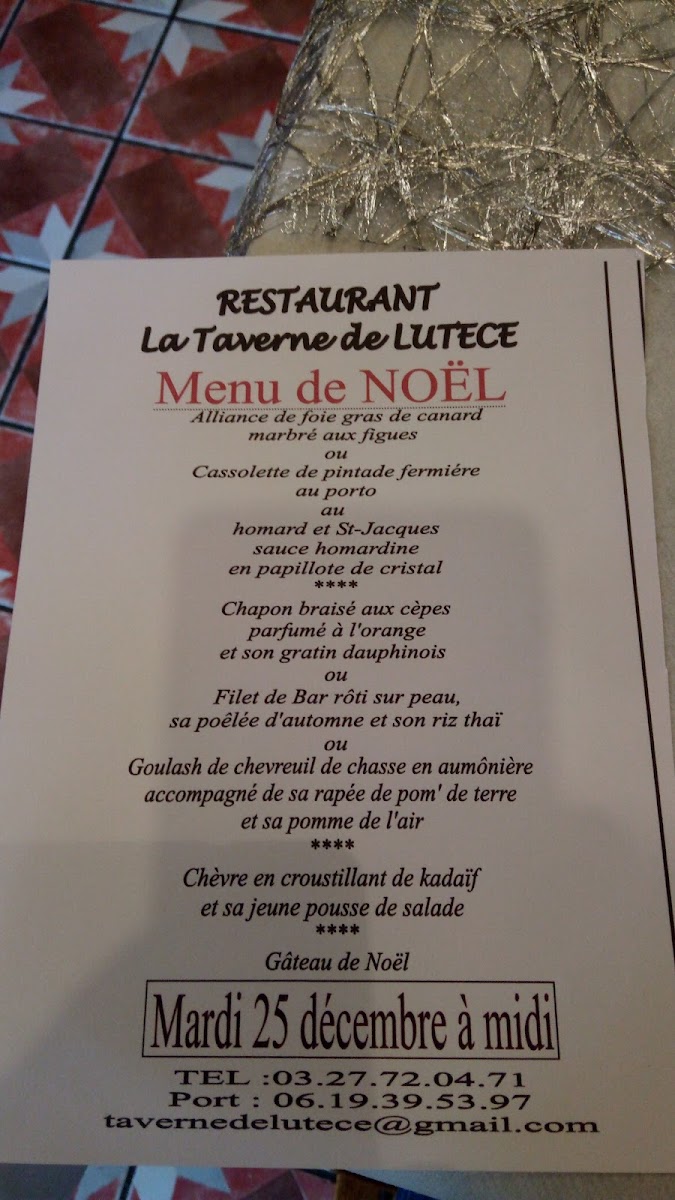 Menu La Taverne De Lutèce-10