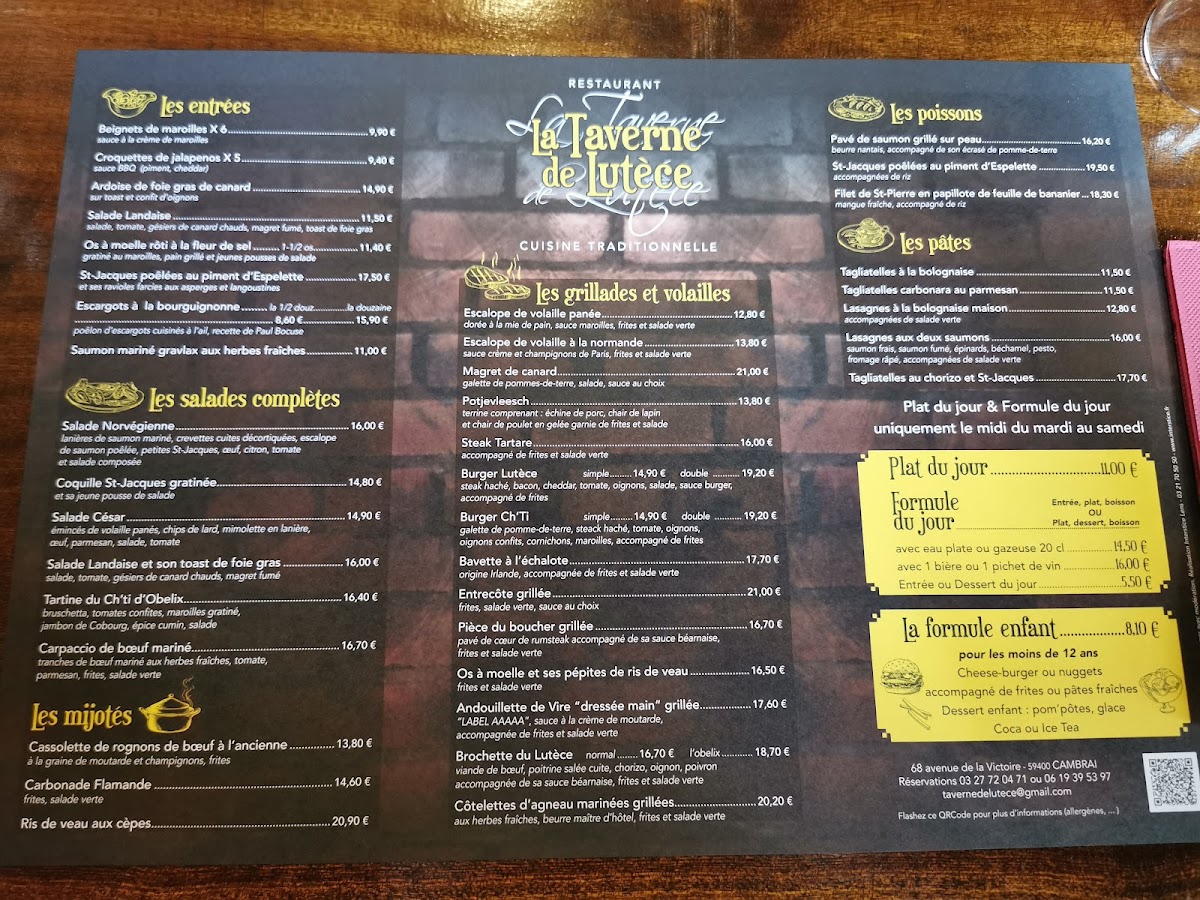 Menu La Taverne De Lutèce-2
