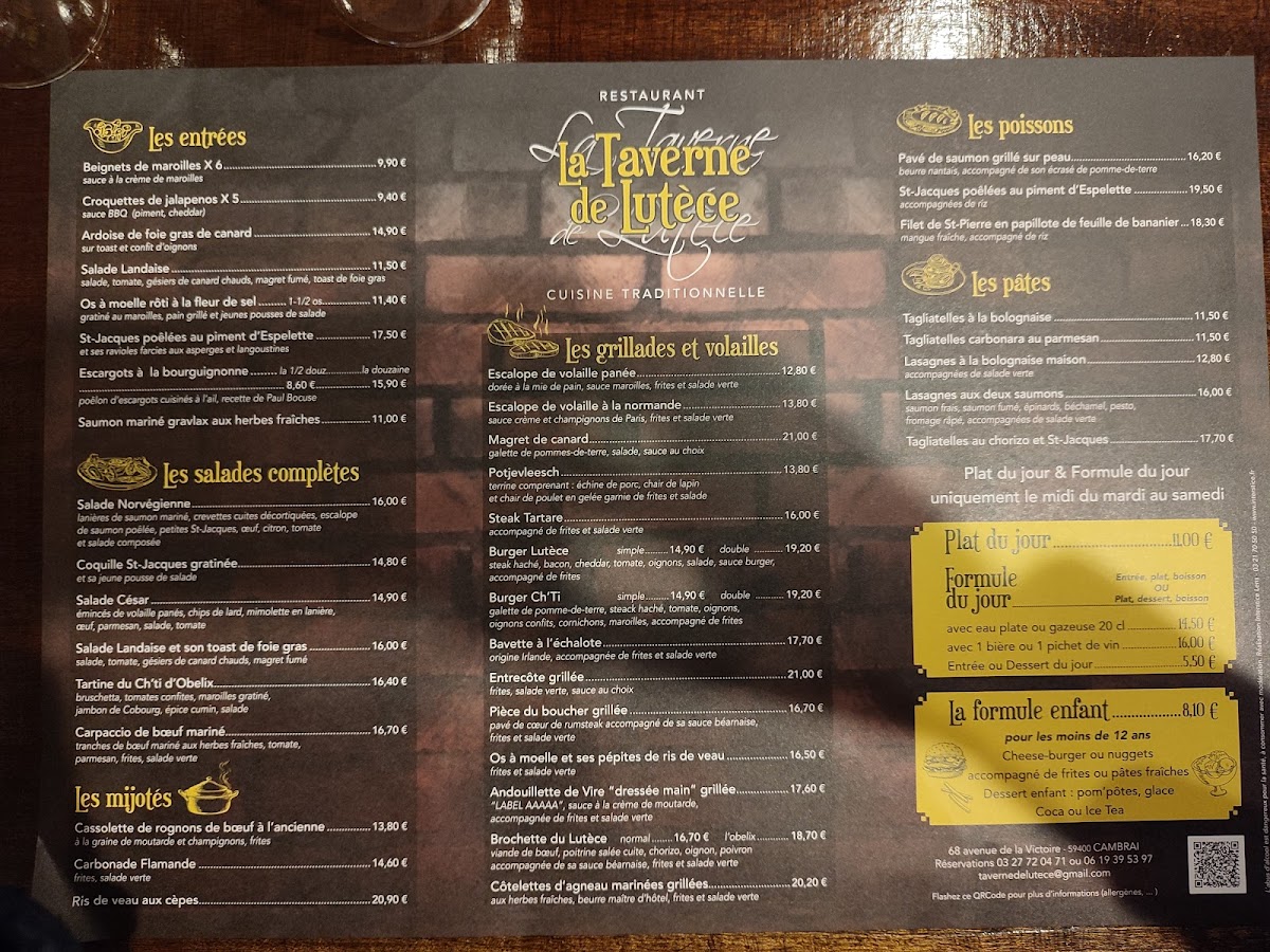 Menu La Taverne De Lutèce-3