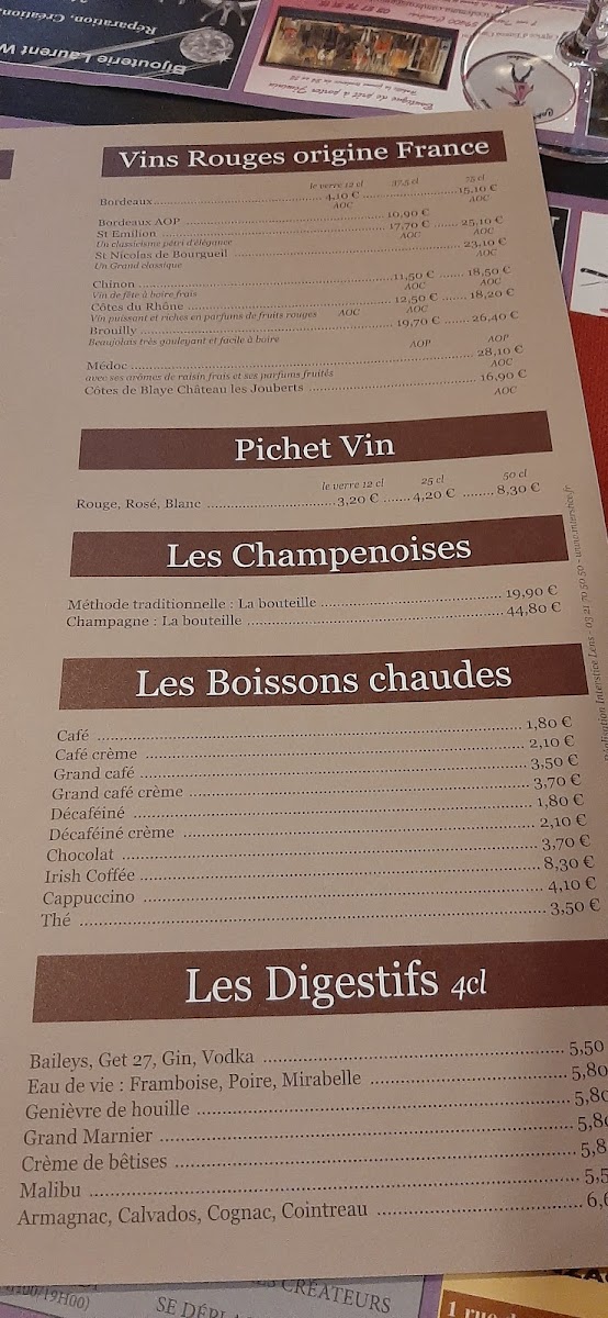 Menu La Taverne De Lutèce-8